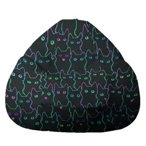 Пуф круша, 520л., Nirvana Gigant - Cute Cat, Водоустойчив, Перящ се калъф, Пълнеж от Полистиролни перли, принт, 8462