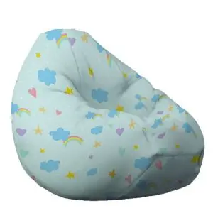 Пуф круша, 320л., Nirvana Grande, Rainbow Wishes, Водоустойчив, Перящ се калъф, Пълнеж от Полистиролни перли, принт, 8469
