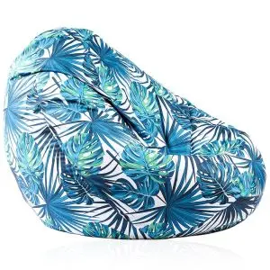 Калъф за пуф круша, 520л., Nirvana Gigant - Tropical Leaves, (Не съдържа пълнеж), водоустойчив, принт, 8601