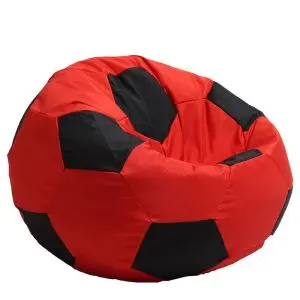 Пуф, топка за деца 2-8 г., 130л. Telstar Junior - Red & Black, За открито, Перящ се калъф, Пълнеж от Полистиролни перли