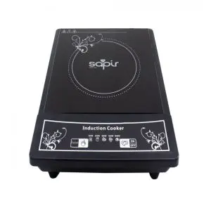 Индукционен котлон SAPIR SP 1445 VG, 2000W, 5 степени на мощност, LED, Автоматично изключване, Черен