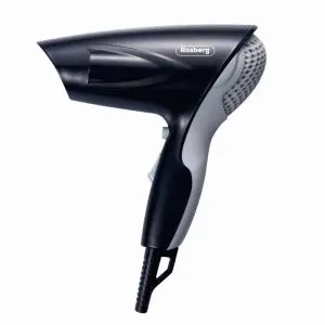 Сешоар Rosberg R51100P, 1200W, 2 скорости, DC мотор, Студена струя, Черен/сив, (22064)