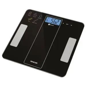 Дигитален смарт кантар Sencor SBS 8000BK, Bluetooth, LCD екран, 180 кг.