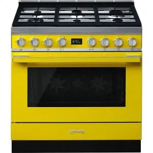 Готварска печка SMEG CPF9GPYW, Серия Portofino, 90 см, 6 газови котлона, (19712)