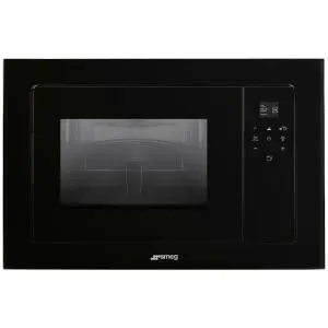 Микровълнова за вграждане SMEG FMI120B3, Серия Linea, 21 литра, Черно стъкло, (19691)