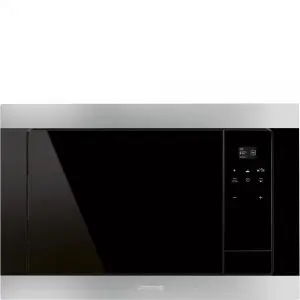 Микровълнова за вграждане SMEG FMI320X2, Серия Classica, 20 литра, Черно стъкло и инокс, (19682)