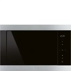 Микровълнова за вграждане SMEG FMI325X, Серия Classica, 25 литра, Черно стъкло с инокс, (19683)