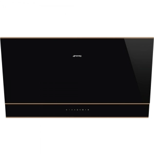 Аспиратор SMEG KV694R, Серия Dolce Stil Novo, 90 см, за монтаж на стена, Черен с медни профили, (19511)
