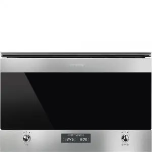 Микровълнова за вграждане SMEG MP322X1, Серия Classica, 22 литра, Инокси черно стъкло, (19679)