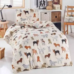 Спален комплект Eponj Home 143EPJ8718, 65% памук - 35% полиестер, 2 части, Плик 140х200 см, Калъфка 50x70 см, Бежов, (143EPJ8718)