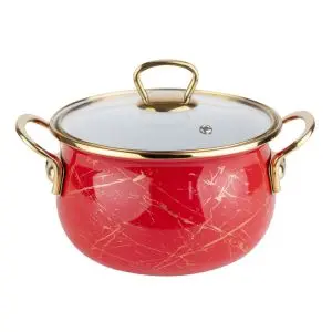 Тенджера Goldmann GM 8017-20R, 4L, 20x13см, Емайлирана, Индукция и фурна, Червен, (35922708)