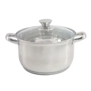 Тенджера с капак Rosberg R51210L26, 26 см, 7.6 л, Индукция, Инокс, (20300)
