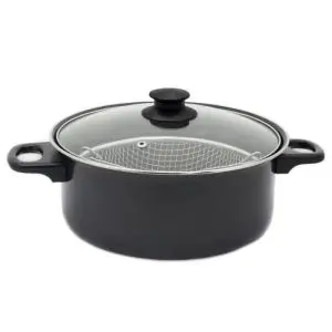 Тенджерa с кошница за пържене Rosberg R51213A, 24 см, 4 литра, Черен, (17930)