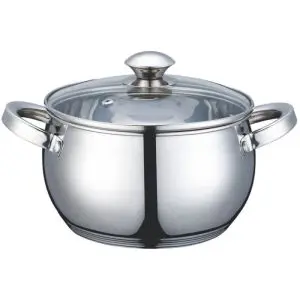 Тенджера Voltz V51210G22, 22 см, 4.9 литра, Дебело дъно, Индукция, Инокс, (17385)