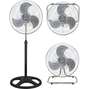 Вентилатор ELITE EFF-0465, 16 инча, 3 в 1, настолен, на стойка, на стена, 50W, черен, (16407)