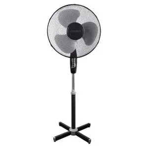 Вентилатор на стойка Esperanza EHF001KE, 50W, 3 скорости, Осцилация, Лампа, Черен/сив, (17648)