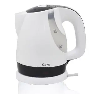 Ел. кана ZEPHYR ZP 1230 CY, 1300W, 0.9 литра, Безжична, Бялa/ Черна